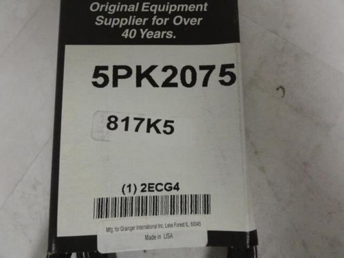 Bando 5PK2075; Serpentine Belt; Industry Number 817K5