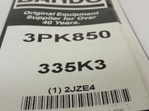 Bando 3PK850; Serpentine Belt 335K3; 3-ribs 33.5"L; 2JZE4