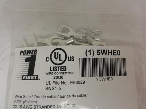 Power First 5WHE0;  Fork Terminal;22 to 16 AWG; PK100