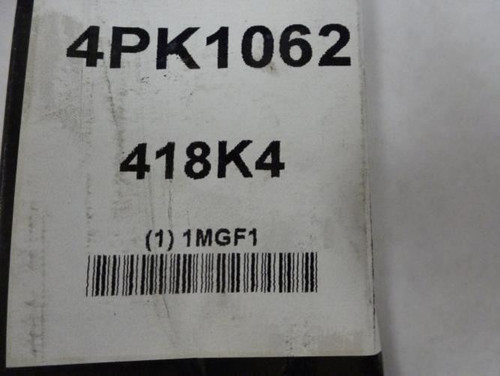 Bando 4PK1062; Serpentine Belt 418K4; 4-ribs 41.8"L; 1MGF1