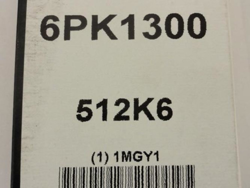 Bando 512K6; Serpentine Belt; 6PK1300; 1MGY1; 51.2"