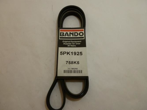 Bando 5PK1925; Serpentine Belt 758K5; 5-ribs 75.8"L; 1MGR6