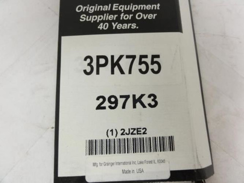 Bando 3PK755; Serpentine Belt; Industry Number 297K3