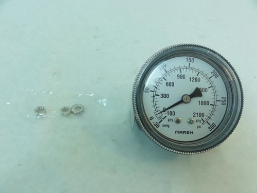 Marsh J6224; Vacuum Gauge; 2.5" Size; 30" Hg VAC to 300 PSI