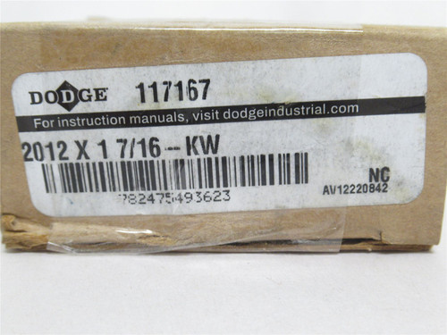 Dodge 2012 X 1-7/16; Taper Lock Bushing 117167; 1-7/16"ID