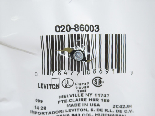 Leviton 020-86003; Lot-3; Ivory Duplex Receptacle Wall Plate