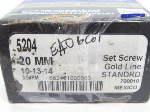 Sealmaster 5204; Insert Ball Bearing; 20mmID x 47mmOD