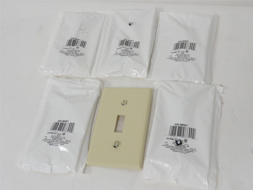 Leviton 020-86001; Lot-6 Toggle Switch Wallplates; 1-Gang
