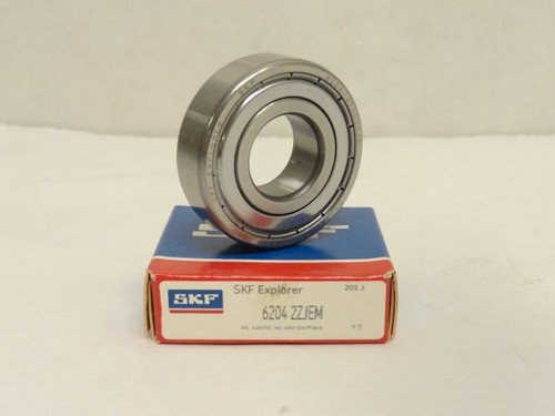 SKF 6204 2ZJEM; Ball Bearing 20mm ID x 47mm OD x 14mm Wide