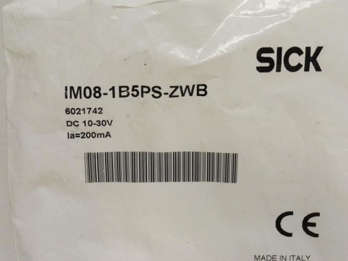 Sick IM08-1B5PS-ZWB; Inductive Prox Sensor 6021742 10-30VDC
