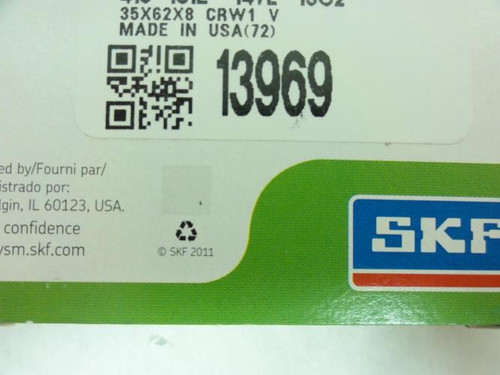 SKF 13969; Oil Seal; 35mm ID; 62mm OD; 8mm W