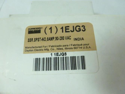 Dayton 1EJG3; Solid State Relay; Input; 90-280VAC; Gray