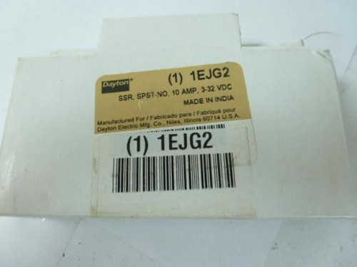 Dayton 1EJG2; SSR SPST-NO 10amp IN-3-32VDC OUT-48-480VAC