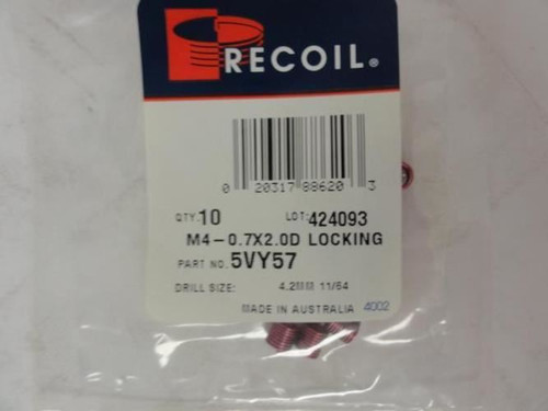 Recoil 5VY57; Thread Insert; M4 x 0.7x8mm L; Pk10