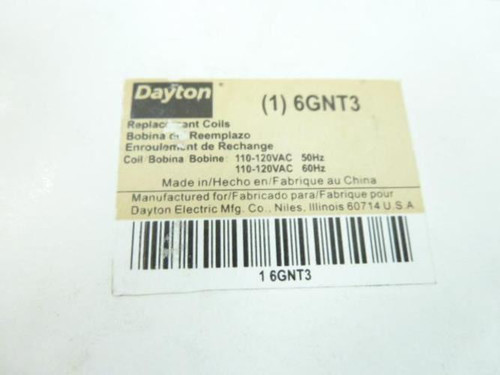 Dayton 6GNT3; Replacement Coil 110-120VAC; DP