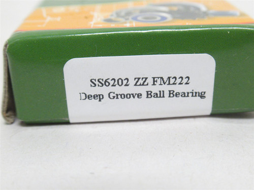 Tritan SS6202-ZZ; Ball Bearing SS; 15mmID x 35mmOD x11mm Wide