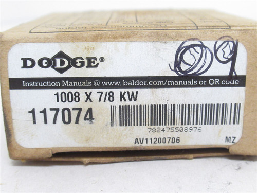 Dodge 1008 X 7/8; Taper Lock Bushing 117074; 7/8"ID