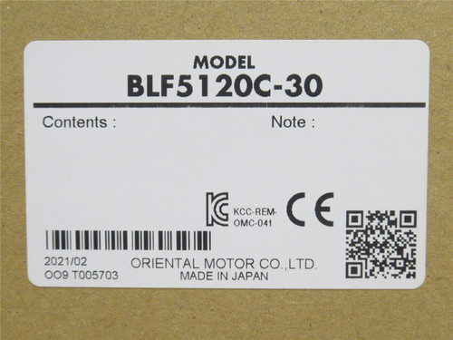 Oriental BLF5120C-30; DC Motor & Speed Controller; 30:1 Ratio