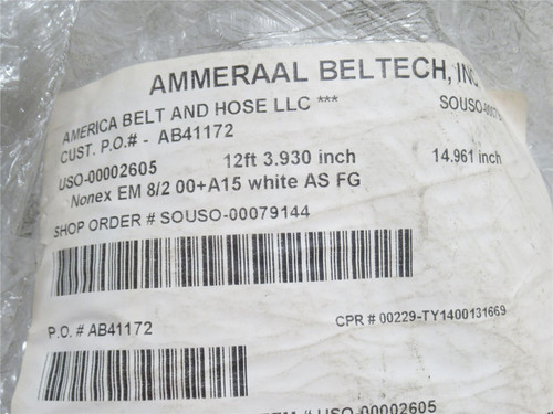 Ammeraal AB41172; Conveyor Belt; 15" Wide x 12' Long