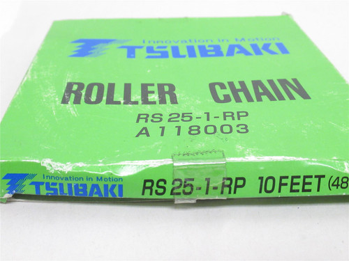 Tsubaki RS25-1-RP; Roller Chain #25; A11803; 10' Long; Single