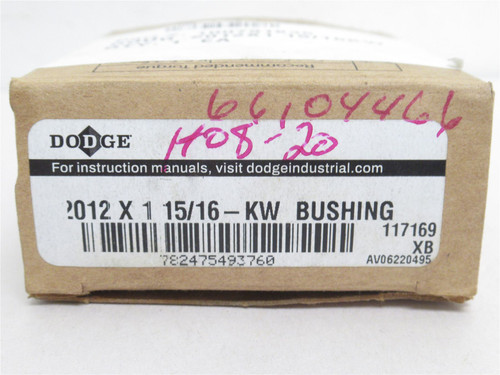 Dodge 2012 X 1-15/16; Taper Lock Bushing 117169; 1-15/16"ID