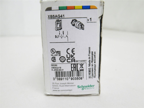 Schneider XB5AG41; Key Switch Selector; 2-Pos; Stay Put; 1-NO