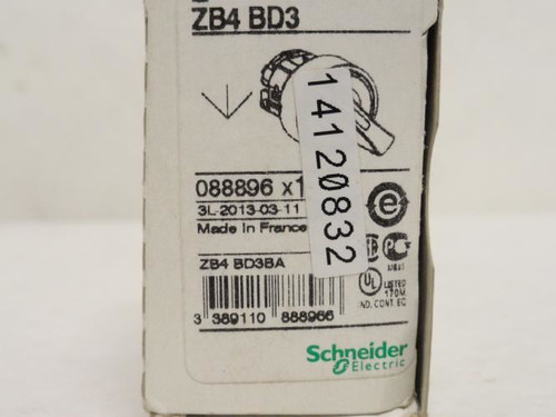 Schneider ZB4BD3; Selector Switch; 3-Pos; 22mm Mount Diameter