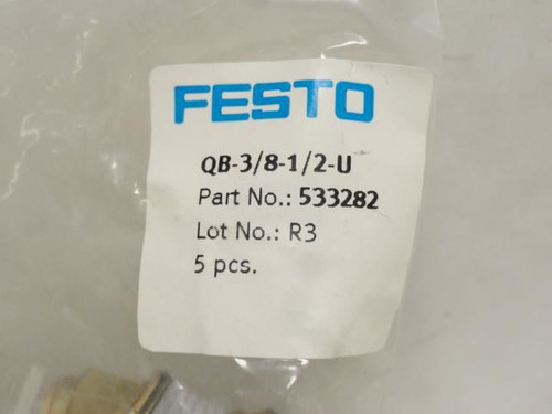 Festo QB-3/8-1/2-U; Bag-5; Fitting 533282 1/2" PTC x 3/8NPT