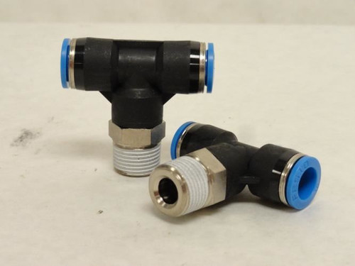 Festo QST-3/8-10; Lot-2 T-Fitting 153113; 10mm PTC x 3/8 NPT