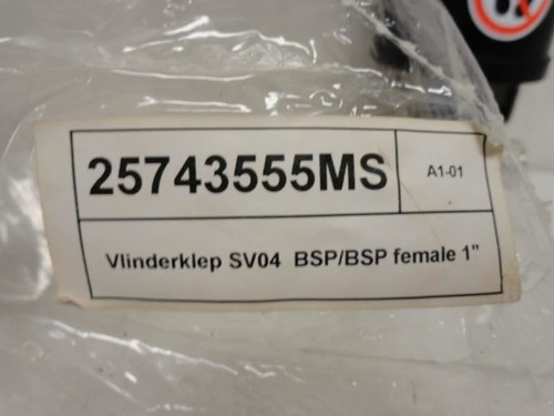 Vlinderklep 25743555MS; Actuated Valve; SS-304; 1 BSP; 1-NO