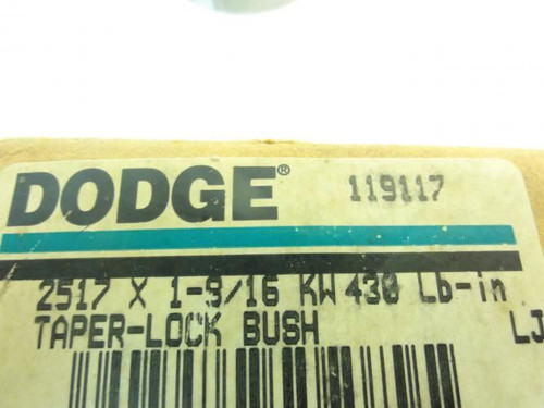 Dodge 119117; Taper-Lock Bushing; 2517 x 1-9/16"ID