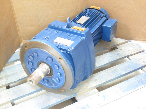 SEW RF87 DRN100L4; AC Gearmotor; 63.68:1 Ratio; 5HP; 230/460V