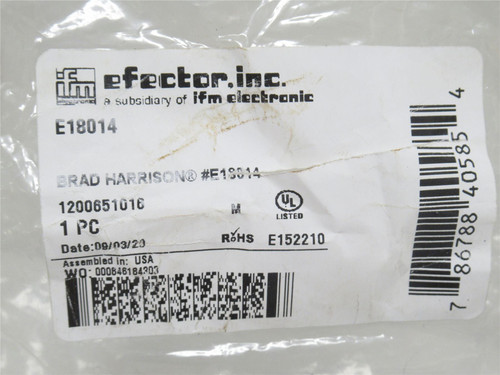 ifm E18014; Micro DC Connector; 4-Wire; 22 AWG; 5m Wire