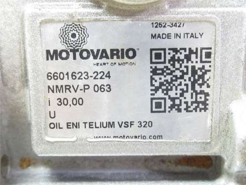 Motovario NMRV-P063; AC Gearmotor; 30:1 Ratio; 1.1kW; 165/460V