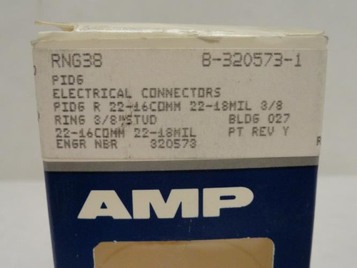 Amp 8-320573-1; Box-100 Ring Terminal Connectors; 3/8" Stud