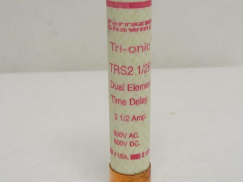 Gould TRS2-1/2R; Dual Element Time Delay Fuse; 2-1/2A; 600V
