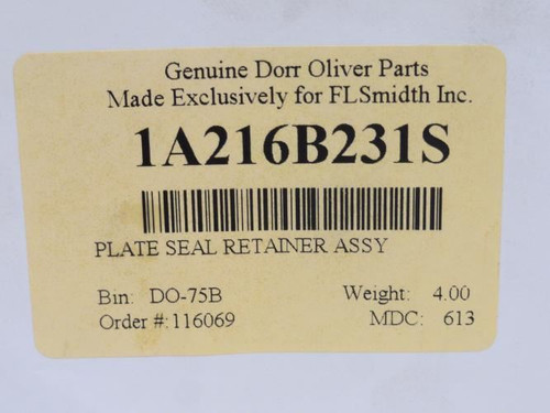 Dorr Oliver 1A216B231S; Plate Seal Retainer Assembly