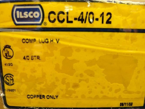 ILSCO CCL-4/0-12; Copper Compression Lug 4/0AWG; 1/2" Stud