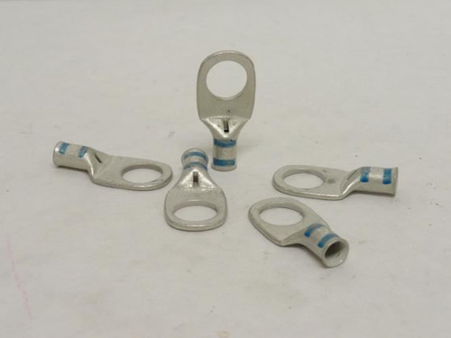 ILSCO CCL-6-12; Lot-5 Copper Compression Lugs; # 6 AWG; 1/2" Stud