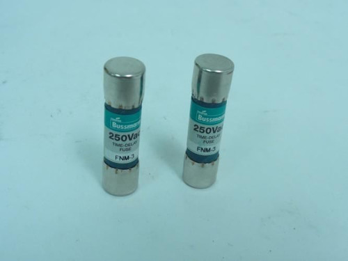 Bussmann FNM-3; Lot-2 Time Delay Fuse; 3A; 250VAC