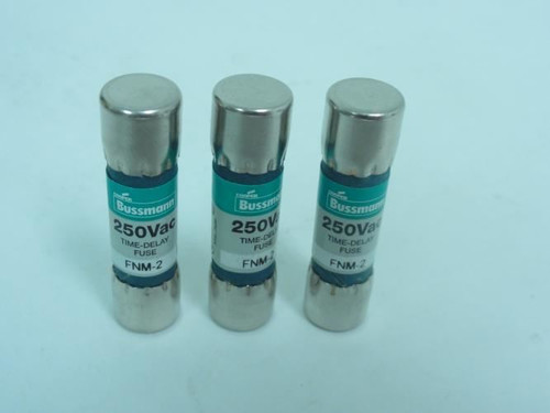 Bussmann FNM-2; Lot-3 Time Delay Fuses; 2A; 250VAC