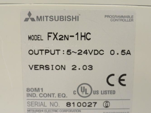 MItsubishi FX2N-1HC; Counter 8 In; 2 Output; Missing Ribbon