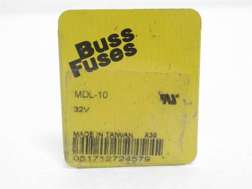 Bussmann MDL-10; Box-5; Glass Cartridge Fuses; 10A; 32VAC