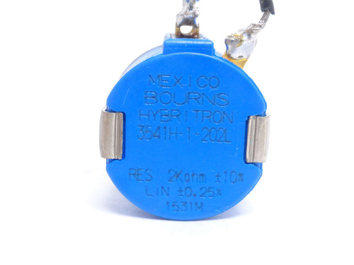 Bourns 3541H-1-202L-PW; Wired Potentiometer; 10 Turn; 2KOHM