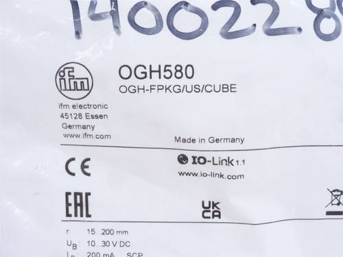 ifm OGH-FPKG/US/CUBE; Prox-Sensor OGH580; 10-30VDC; 15-200mm