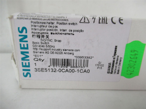 Siemens 3SE5132-0CA00-1CA0; Pushbutton Switch 1 X (M20 X 1.5)