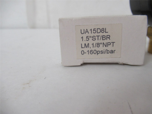 Weksler UA15D8L; Pressure Gauge 0-160psi 1.5" Face 1/8" Male