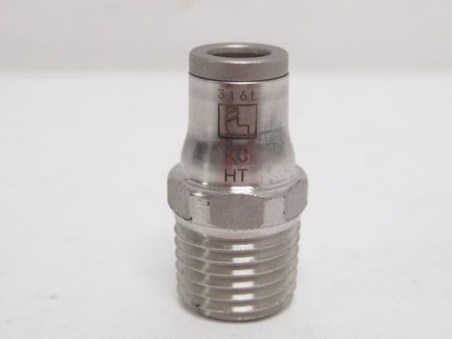 Parker 68PLS-4-4; Straight Tube Connector SS; 1/4" PTC x 1/4NPT