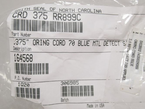 Smith Seal CRD-375-RR89C; O-Ring Cord; 0.375"; 100ft+