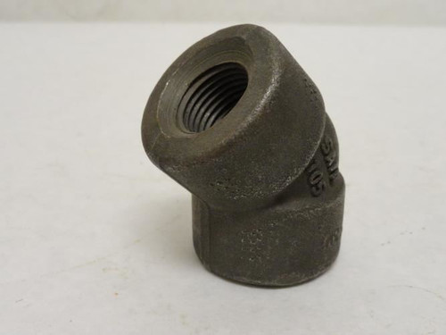 Industry-Std 29JD96; Black Forged Steel Elbow 45Deg 1/2Npt
